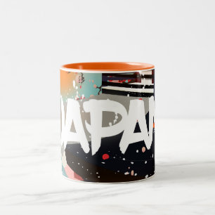 Japan Gebäude Sonnenuntergang Poster Zweifarbige Tasse