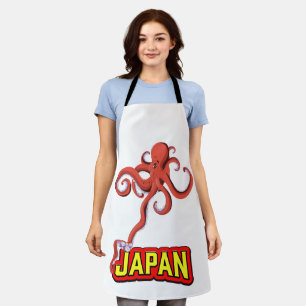 Japan Gigant Tintenfisch Cartoon Schürze