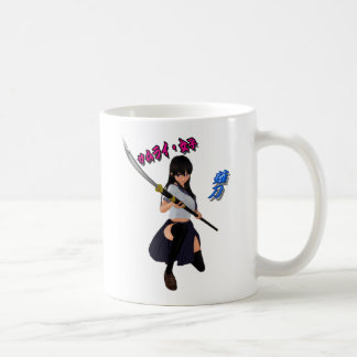 JAPAN/GIRL/LADY/SAMURAI/ANIME/GAME/JAPANESE/KANJI/ KAFFEETASSE