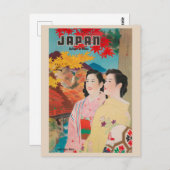 Japan Herbst in Nikko Vintage Poster Postkarte (Vorne/Hinten)
