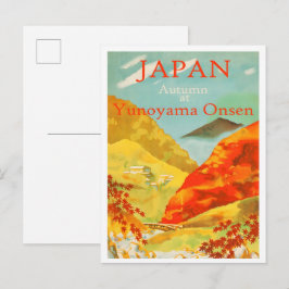Japan Herbst in Yunoyama Onsen Reise Postkarte