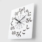 Japan Hiragana-Stil [weißes Gesicht] Quadratische Wanduhr (Winkel)