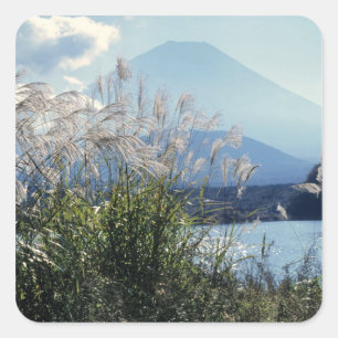 Japan, Honshu, Yamanashi Pref, Fuji-Hakone-Izu Quadratischer Aufkleber