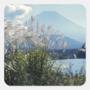 Japan, Honshu, Yamanashi Pref, Fuji-Hakone-Izu Quadratischer Aufkleber
