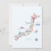 Japan Illustrated Map Flat Greeting Karte (Vorderseite)