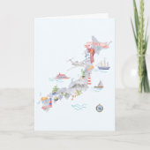 Japan Illustrated Map Folded Greeting Karte (Vorderseite)