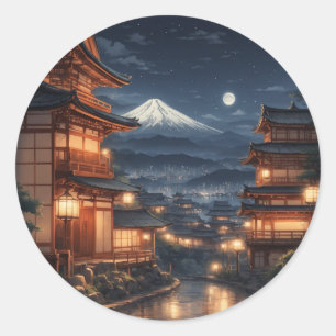 Japan Illustration Art #2 Runder Aufkleber