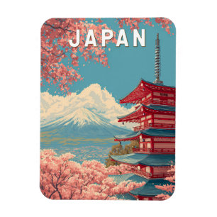 Japan Illustration Reise Kunst Vintage Magnet