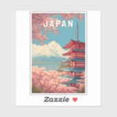 Japan Illustration Travel Art Vintage Aufkleber (Blatt)