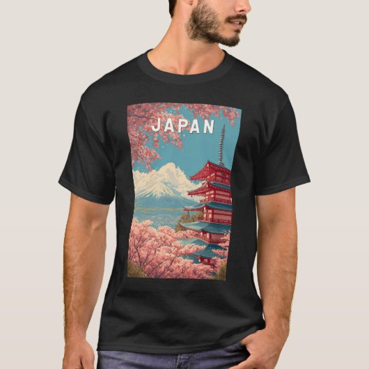 Japan Illustration Travel Art Vintage T-Shirt (Vorderseite)