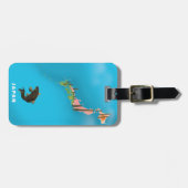 Japan Illustriert Map Reiseplakat drucken. Gepäckanhänger (Vorderseite horizontal)