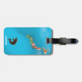 Japan Illustriert Map Reiseplakat drucken. Gepäckanhänger (Rückseite horizontal)