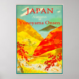 Japan im Herbst Vintage Reise Poster