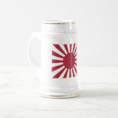 Japan Imperial steigende Sonnenflagge, Edo to W2 Bierglas (Vorderseite Links)