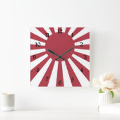 Japan Imperial steigende Sonnenflagge, Edo to W2 Quadratische Wanduhr (Zuhause)