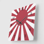 Japan Imperial steigende Sonnenflagge, Edo to W2 Quadratische Wanduhr (Winkel)