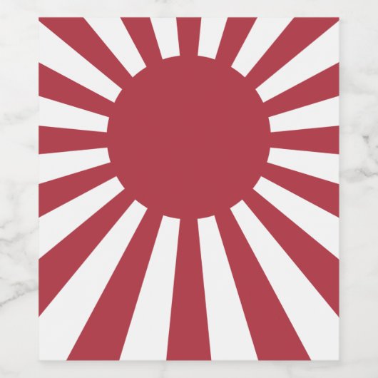 Japan Imperial steigende Sonnenflagge, Edo to W2 Weinetikett (Einzelnes Label)