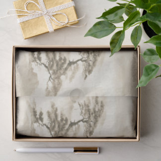 Japan Ink Landscape Minimal Misty Mountain Seidenpapier