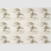 Japan Ink Landscape Minimal Misty Mountain Seidenpapier (Vorderseite)