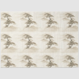 Japan Ink Landscape Minimal Misty Mountain Seidenpapier