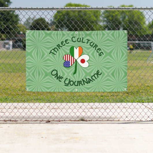 Japan Irland USA Kleeblatt Flag Personalisiert Banner (Insitu)