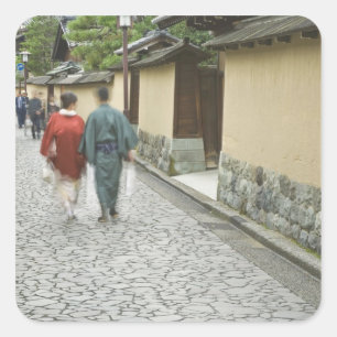Japan, Ishikawa, Kanazawa, Buke Yashiki District Quadratischer Aufkleber