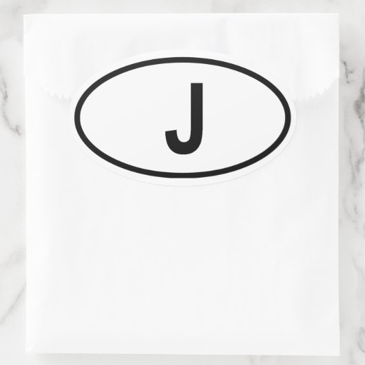Japan "J" Ovaler Aufkleber (Tasche)