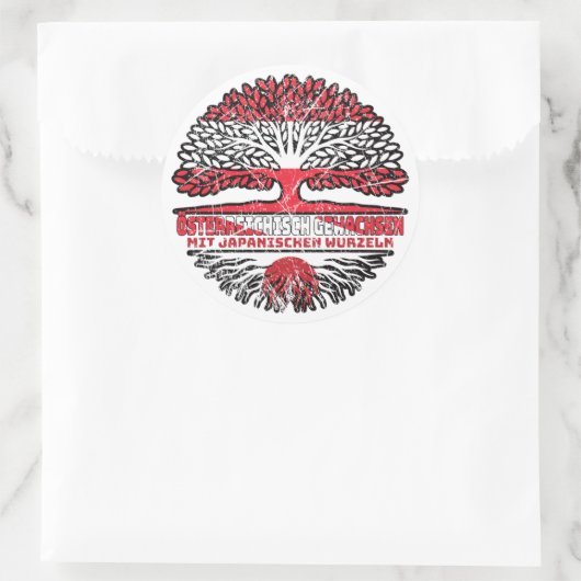Japan Japanisch Österreichisch Österreich Baum Runder Aufkleber (Tasche)