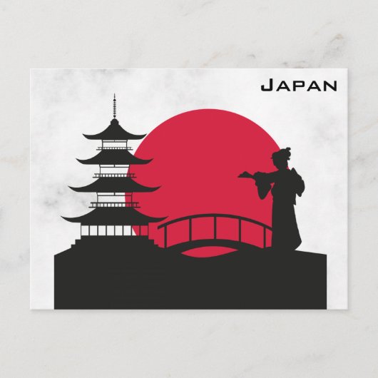 Japan Japanisch Pagoda Geisha Sunset Travel Postkarte (Vorderseite)