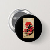 Japan Japanisch Tokyo Shrine Tempel Button (Vorne & Hinten)