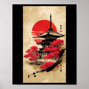 Japan Japanisch Tokyo Shrine Tempel Poster