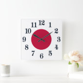 Japan - japanische Flagge - Hinomaru Quadratische Wanduhr (Zuhause)