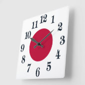 Japan - japanische Flagge - Hinomaru Quadratische Wanduhr (Winkel)