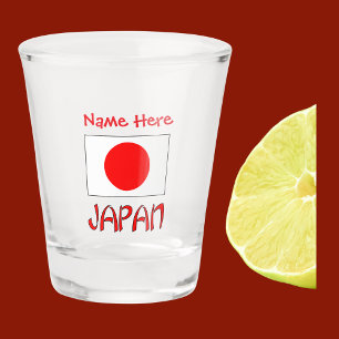 Japan Japanische Flagge Rot Personalisiert  Schnapsglas