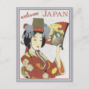 Japan Japanische Geisha Vintage Reise Postkarte
