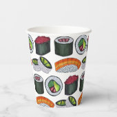 Japan japanische Küche Sushi Maki Rolls Restaurant Pappbecher (Rückseite)