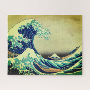 Japan - Japanische Kunst (Die große Welle vor Kana Puzzle