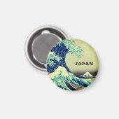 Japan & Japanische Kunst / Große Welle vor Kanagaw Magnet (Vorderseite/Rückseite)