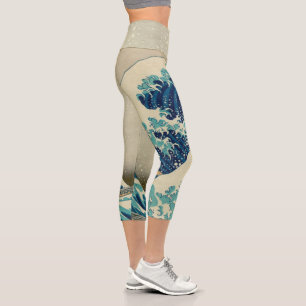 Japan - Japanische Kunst (Große Welle vor Kanagawa Capri Leggings