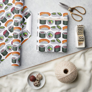 Japan japanische Lebensmittel Sushi Rolls Maki Nig Geschenkpapier