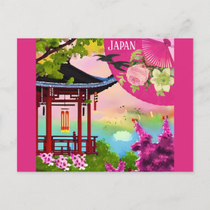 Japan Japanische Pagode Aquarell Reise Postkarte