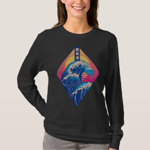 Japan japanische Vaporwave große Welle von Kanagaw T-Shirt