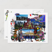 Japan Japanisches Archipel Collage Postkarte (Vorne/Hinten)