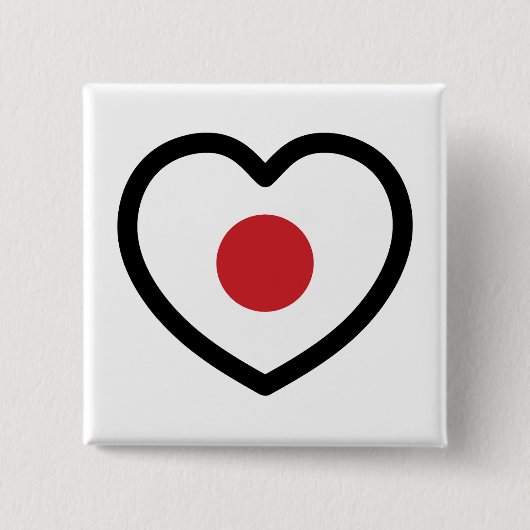 Japan | Japanisches Flaggenherz Button (Vorderseite)