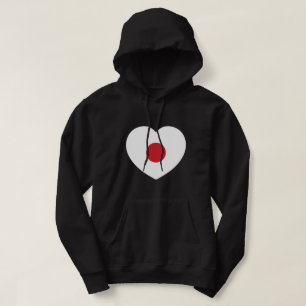 Japan   Japanisches Flaggenherz Hoodie