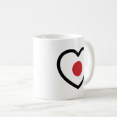 Japan | Japanisches Flaggenherz Kaffeetasse (VorderseiteRechts)