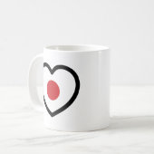Japan | Japanisches Flaggenherz Kaffeetasse (Vorderseite Links)