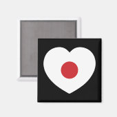 Japan | Japanisches Flaggenherz Magnet (Vorderseite/Rückseite)
