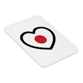 Japan | Japanisches Flaggenherz Magnet (Rechte Seite)