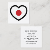 Japan | Japanisches Flaggenherz Quadratische Visitenkarte (Vorne/Hinten)